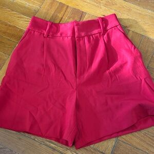Zara High Waist Red Shorts